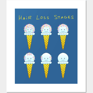 Funny Hair Loss Stages - Ice Cream Cones Posters and Art